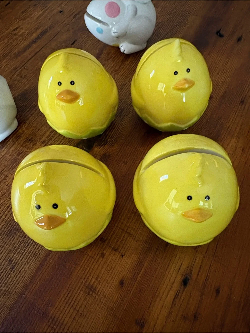 Pier One Set of 7 Easter Chicks & Bunny Place Card Holders  Ceramic
